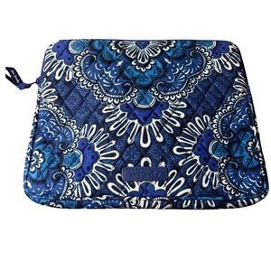 Vera Bradley Quilted Blue Paisley Padded‎ Tablet/Laptop Sleeve 10"x8"
